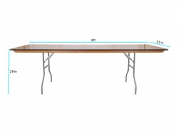8 Ft. X 30″ Banquet Table 1620241354 8' Rectangular Table