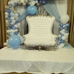 IMG 20190217 103053 816 355103713 White/Silver Regal Throne Loveseat Throne Chairs