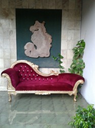 Red Velvet Chaise Lounge Throne Chairs