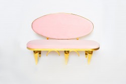 Pink Velvet Modern Sofa