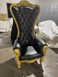 Black/Gold Regal Throne Chair Throne Chairs
